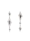 Anabela Chan 14K white gold Trinity's Shatter sapphire earrings