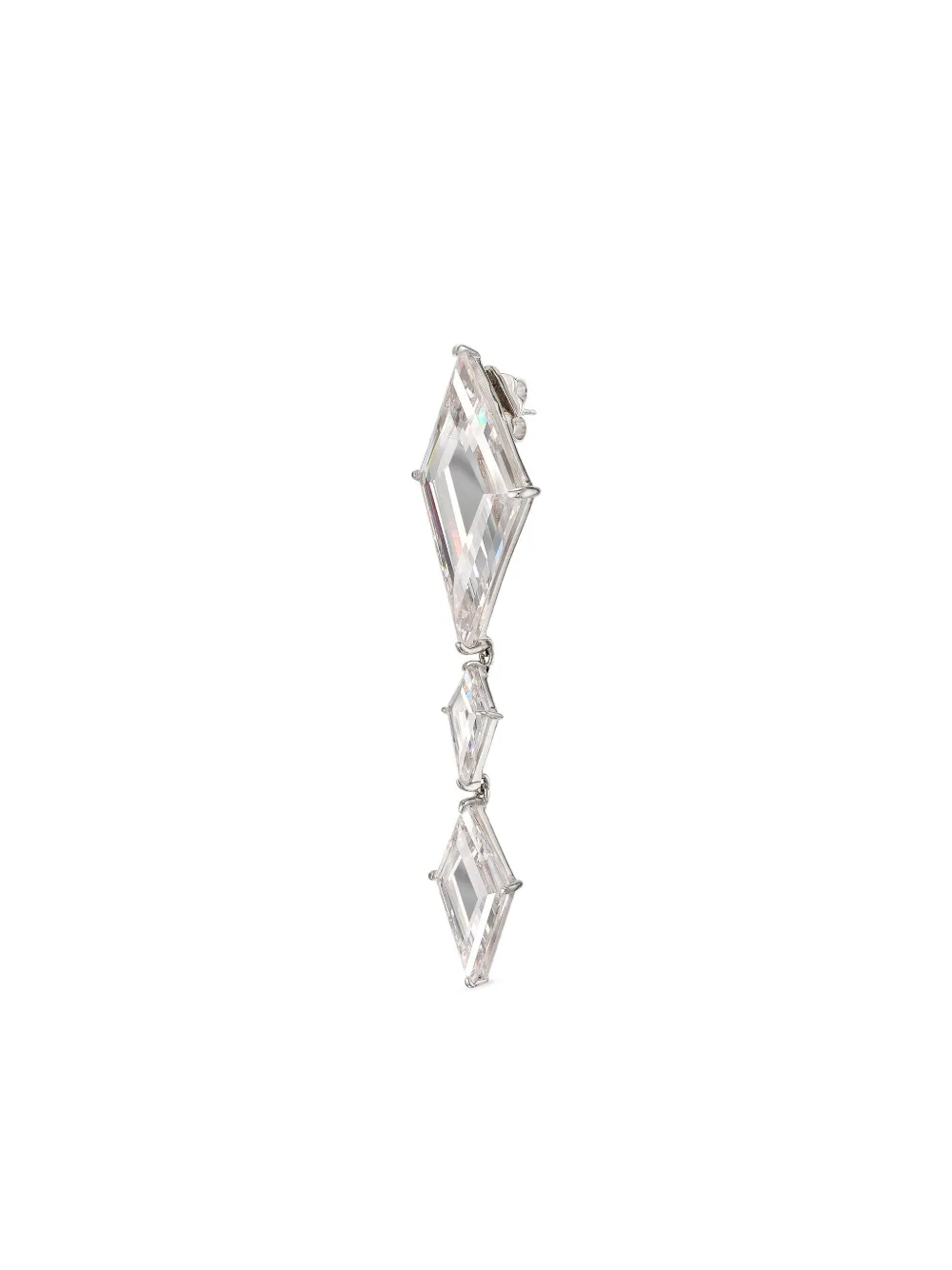 Anabela Chan 14k White Gold Trinity's Shatter Sapphire Earrings In Metallic