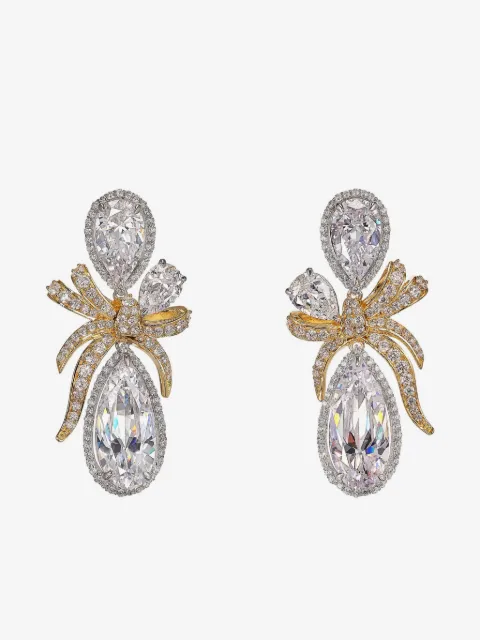 Anabela Chan boucles d'oreilles Ruban en or 18ct serties de rhodium et de diamants