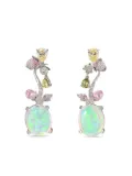 Anabela Chan 14K white gold/rhodium vermeil Blush Opal Carnivora earrings - Silver