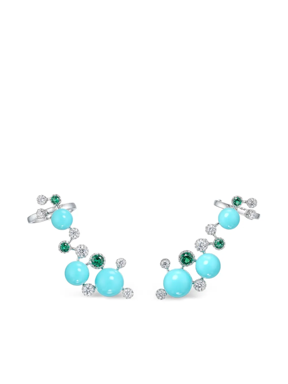 Anabela Chan 14K white gold Constellation diamond ear cuffs | Silver | Image 1