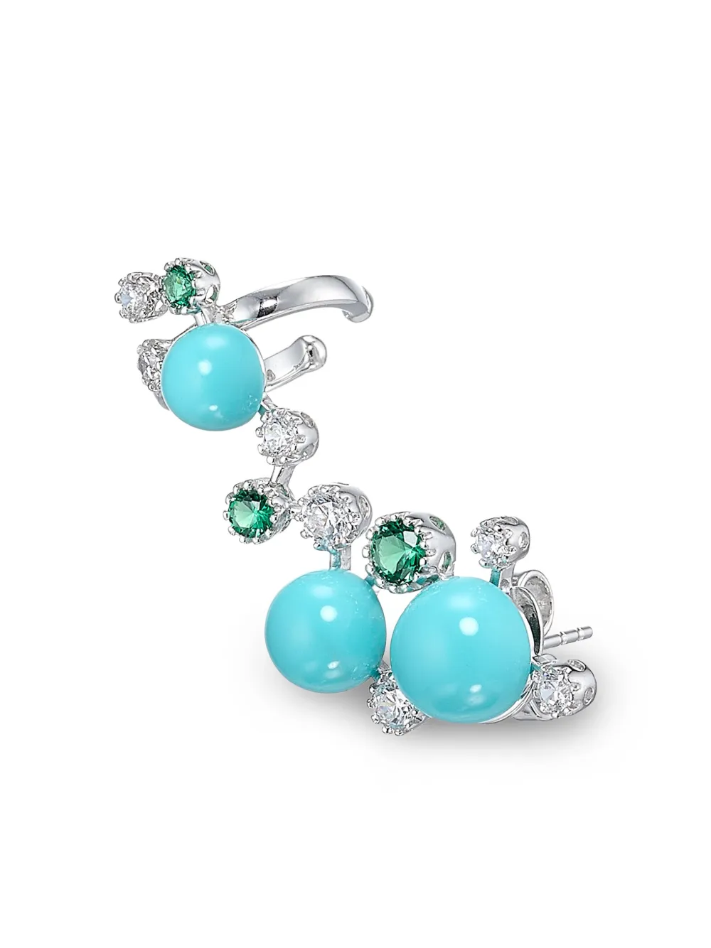 Anabela Chan 14k White Gold Constellation Diamond Ear Cuffs In Blue