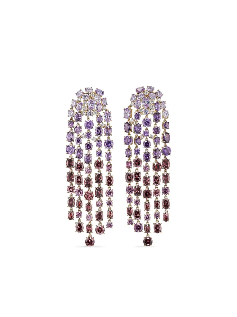 Anabela Chan 18K yellow gold vermeil Lavender Ombré Cascade earrings | Purple | Image 1