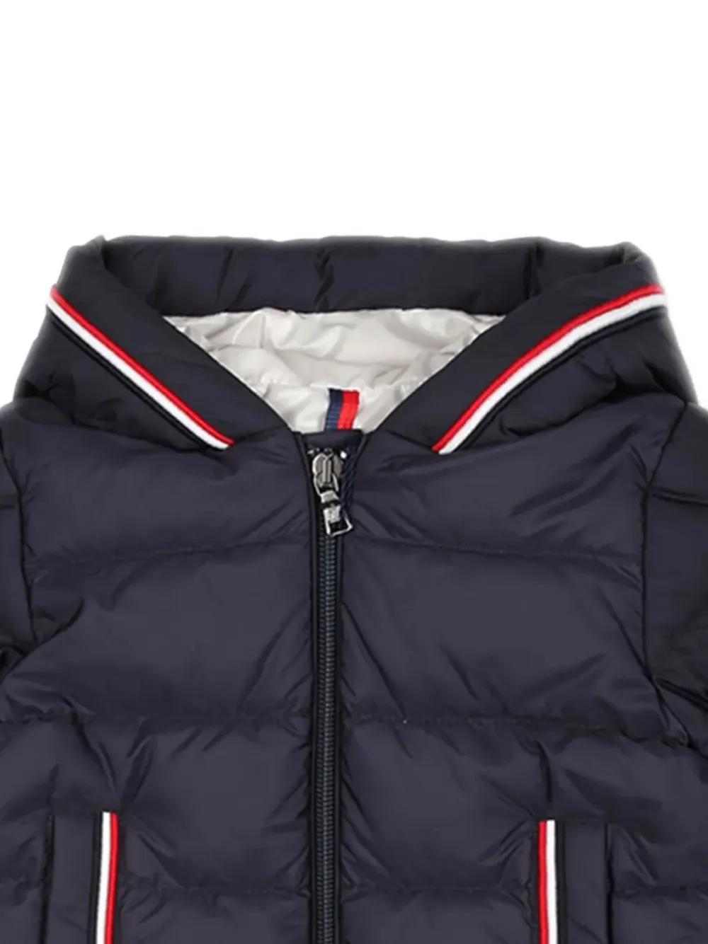 Moncler Enfant hooded quilted jacket Blauw