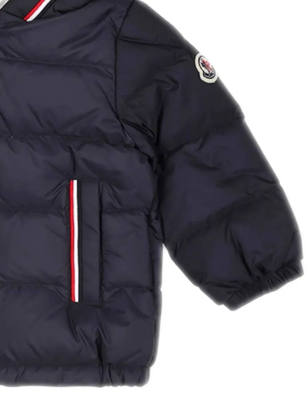 Moncler Enfant hooded quilted jacket Blauw