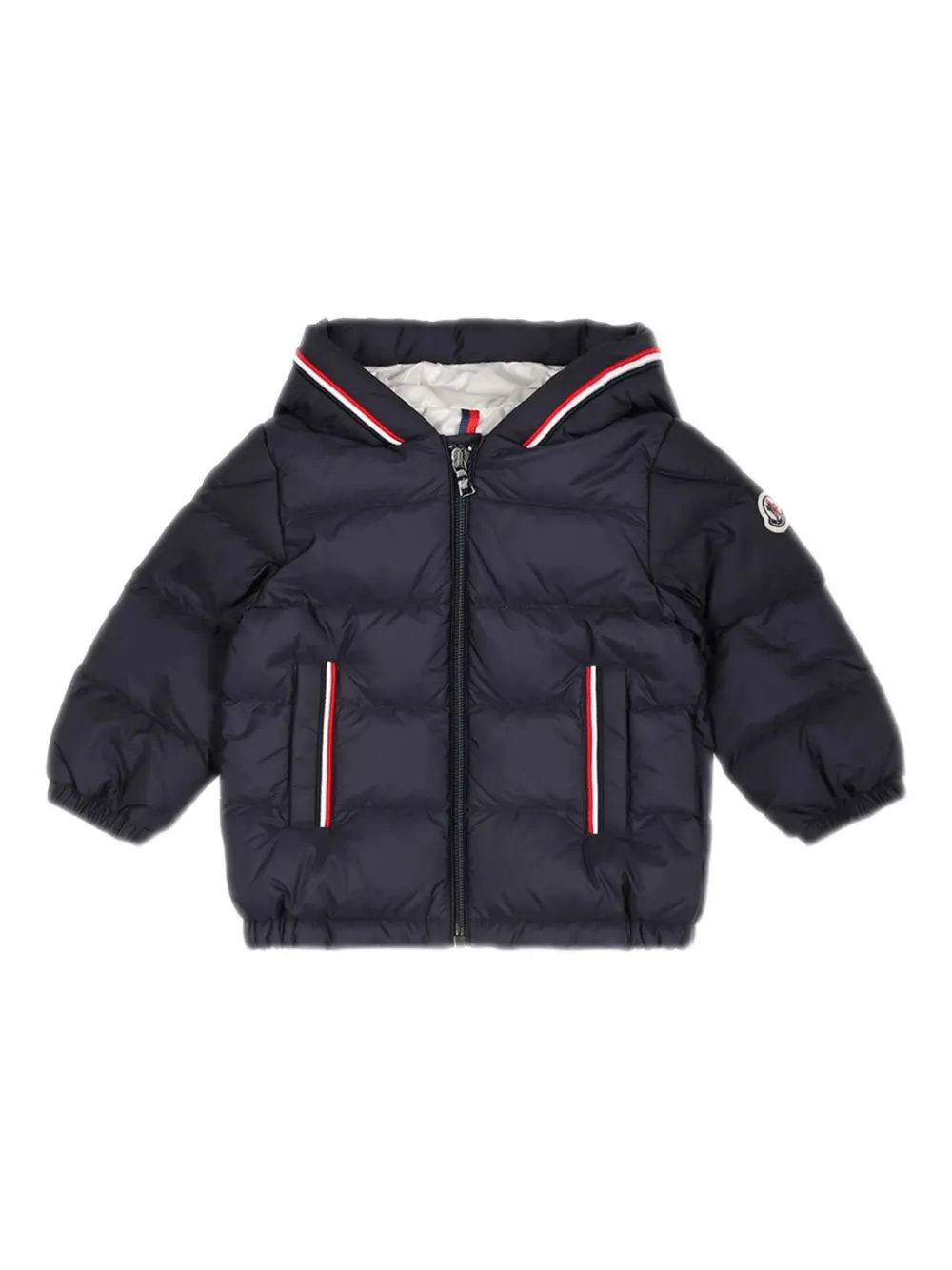 Moncler Enfant hooded quilted jacket Blauw