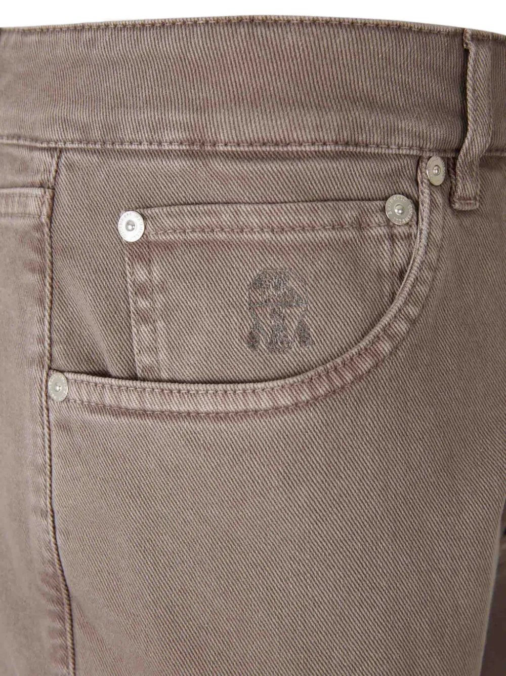Brunello Cucinelli Button Fly Jeans In Brown