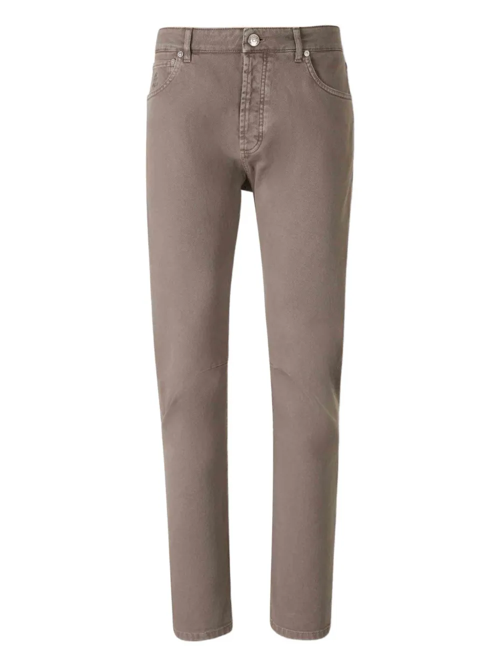 Brunello Cucinelli Button Fly Jeans In Brown