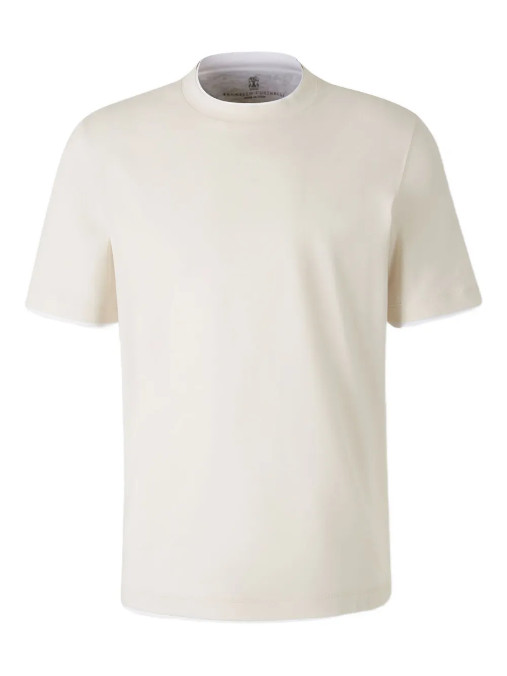 Brunello Cucinelli ribbed-trim cotton T-shirt Wit