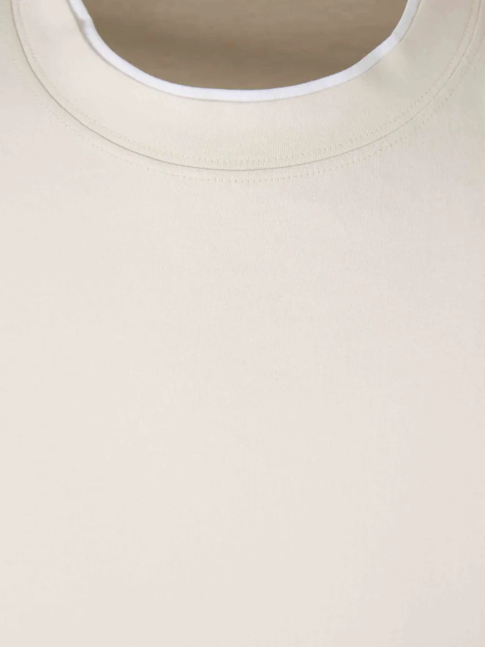 Brunello Cucinelli Katoenen T-shirt met geribbelde afwerking Wit