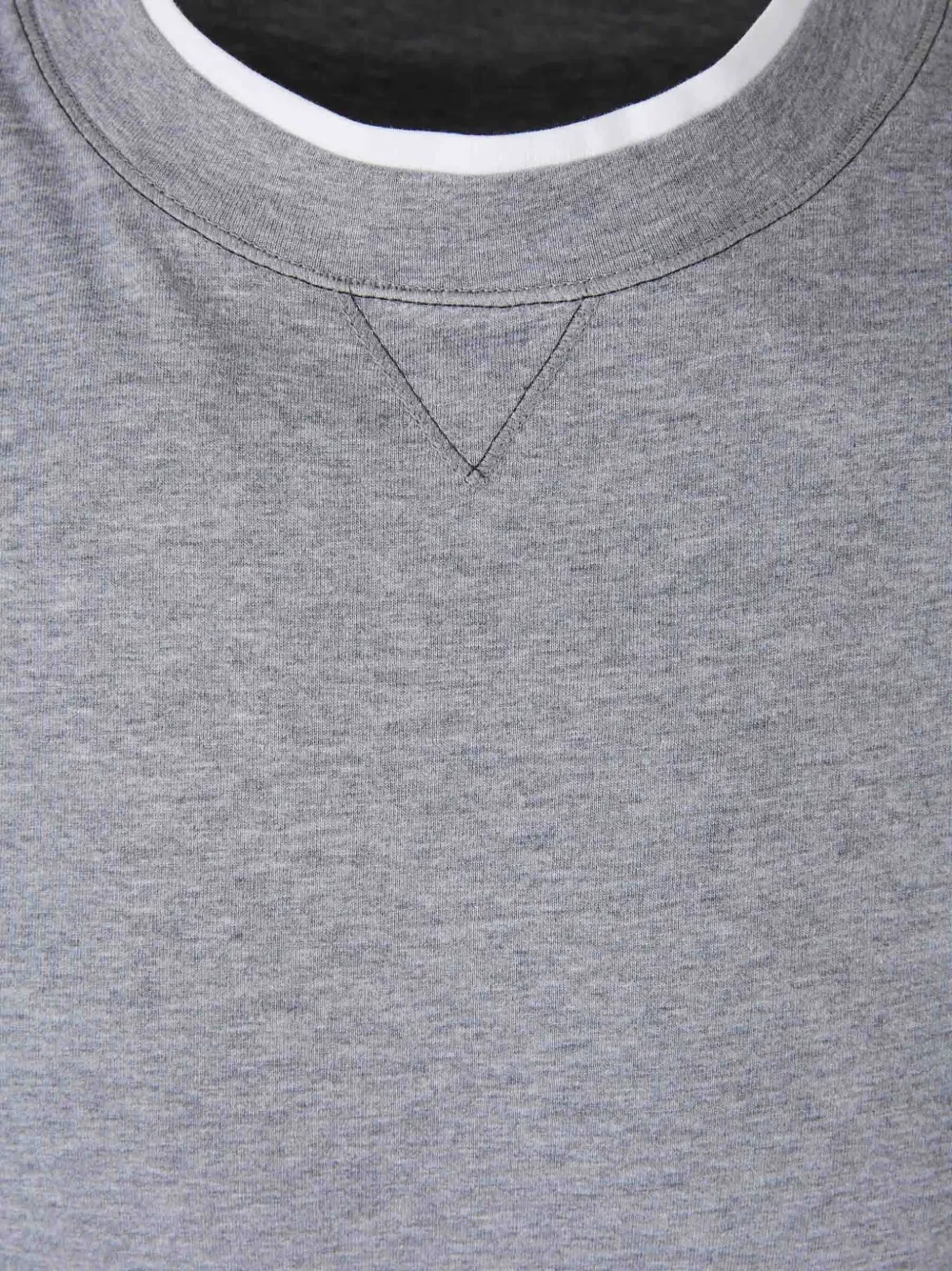 Brunello Cucinelli T-shirt met geborduurd logo en geribbelde hals Grijs