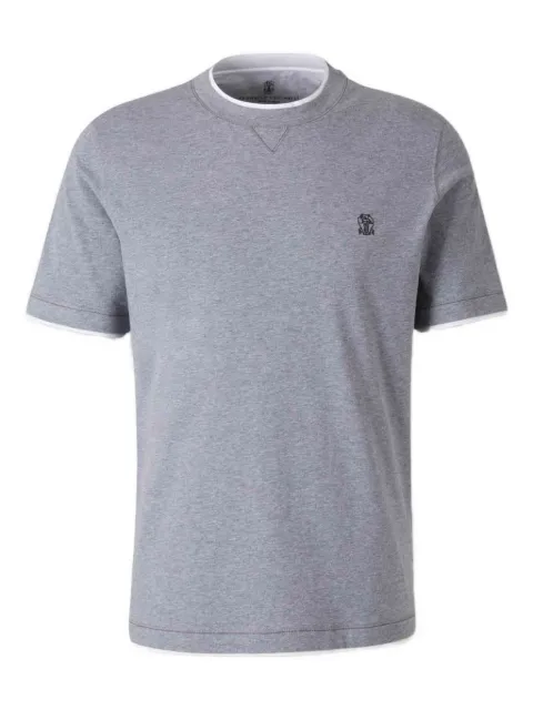 Brunello Cucinelli camiseta con logo bordado