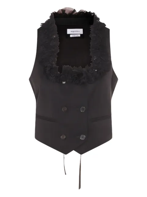 Alexander McQueen lace-trimmed double-breasted waistcoat