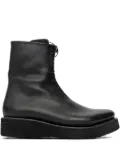 Devoa lace-up side-zip biker boots - Black