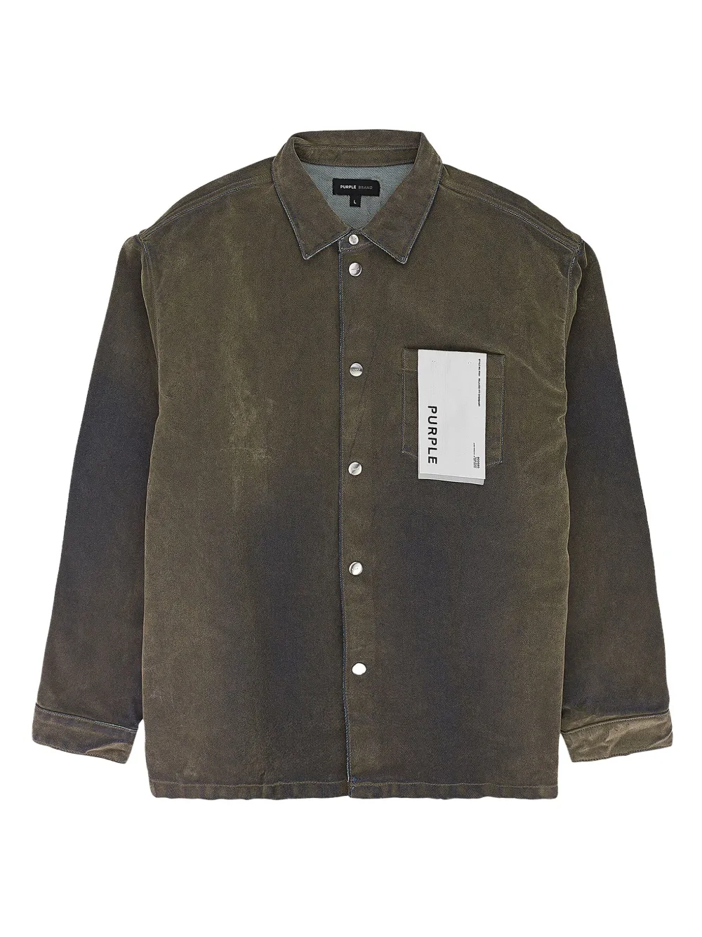 STADIUM "green" long-sleeve denim shirt jacket
