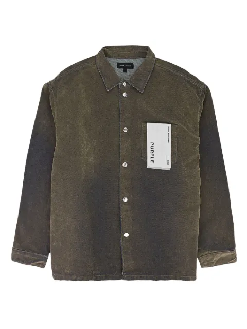 Purple Brand STADIUM "green" long-sleeve denim shirt jacket