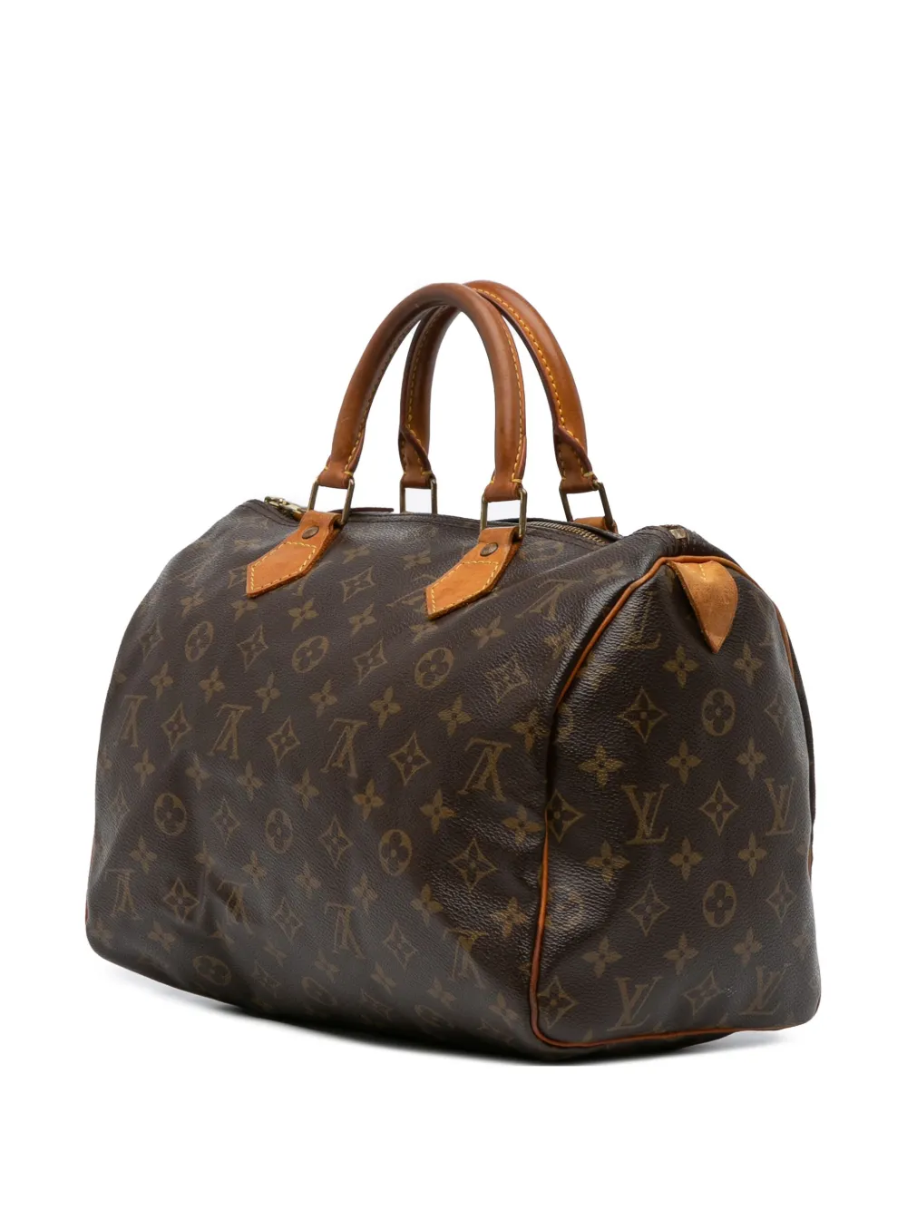 Pre-owned Louis Vuitton 2004 Monogram Speedy 30 Boston Bag In Brown