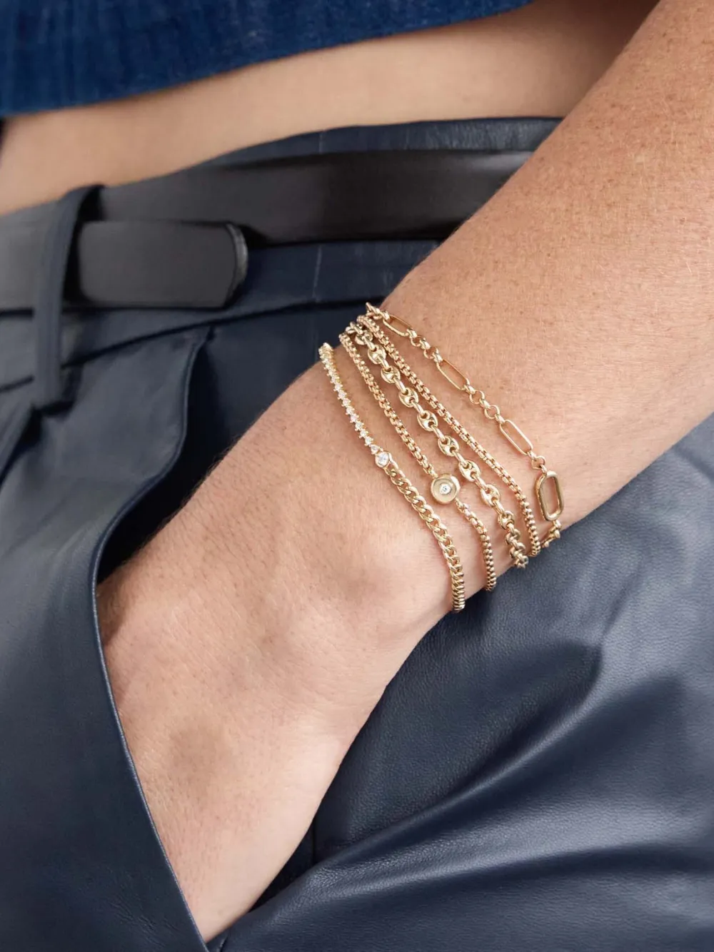 Zoë Chicco 14k Yellow Gold Box-chain Bracelet In Gold