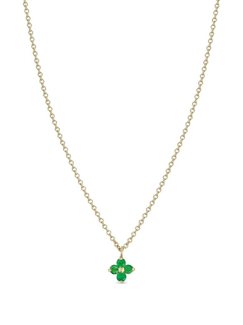 Zoë Chicco 14K yellow gold Quad emerald necklace
