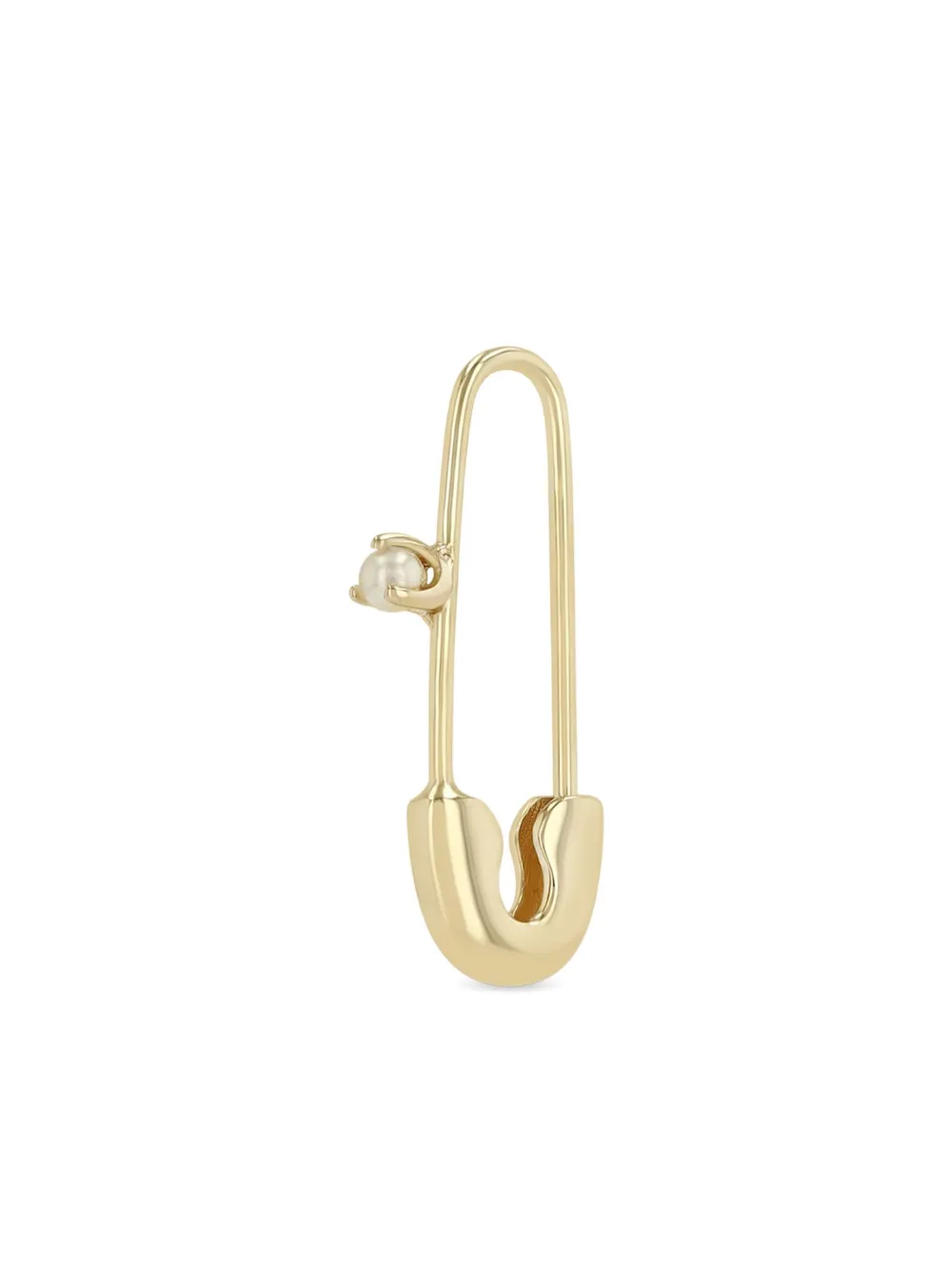 Zoë Chicco Safety Pin パール ピアス 14Kイエローゴールド - ゴールドトーン