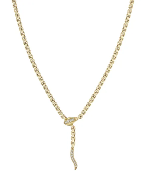 Zoë Chicco 14K yellow gold medium box-chain diamond necklace