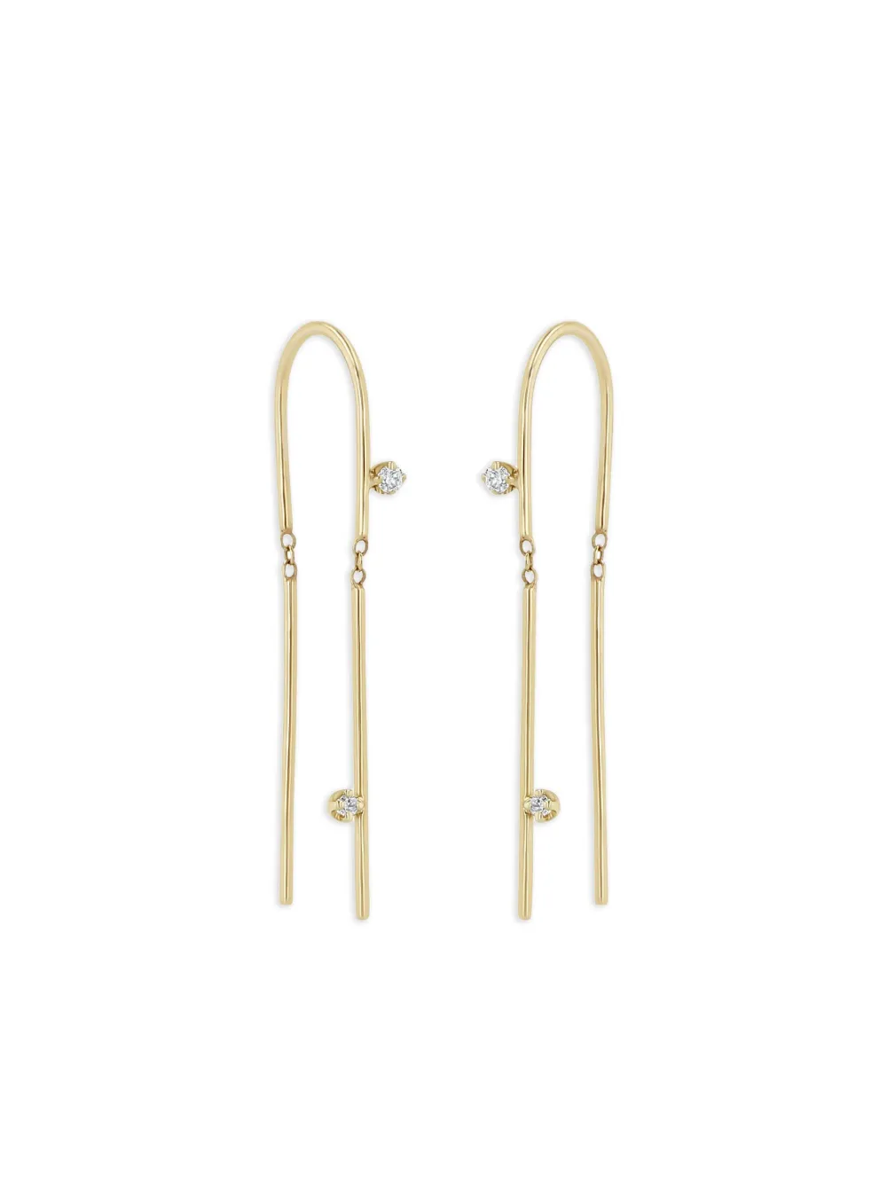 Zoë Chicco aretes Wire en oro amarillo de 14kt con diamante | dorado | Image 1
