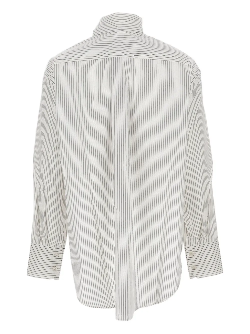 Plan C striped tie-neck shirt - Beige