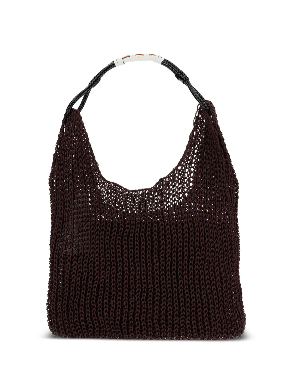 Plan C braided-handle mesh shoulder bag - Bruin