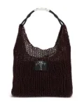 Plan C braided-handle mesh shoulder bag - Brown