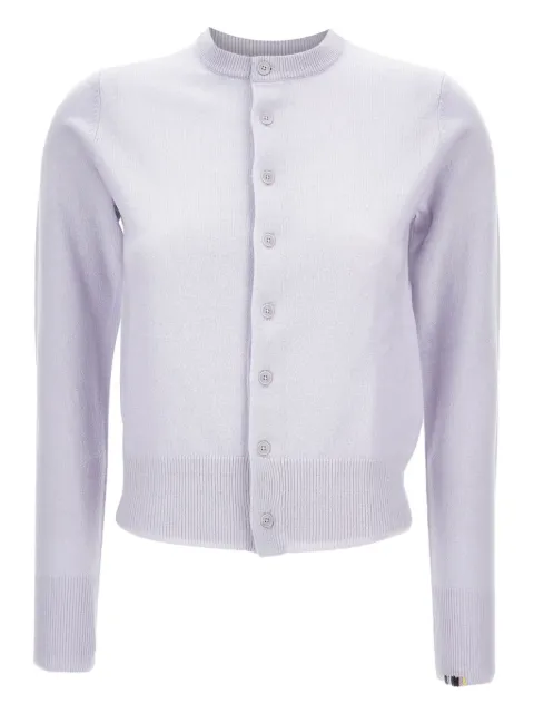 extreme cashmere ribbed-collar button cardigan