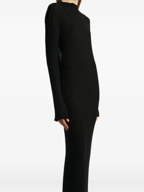 KHAITE ribbed open-back midi dress