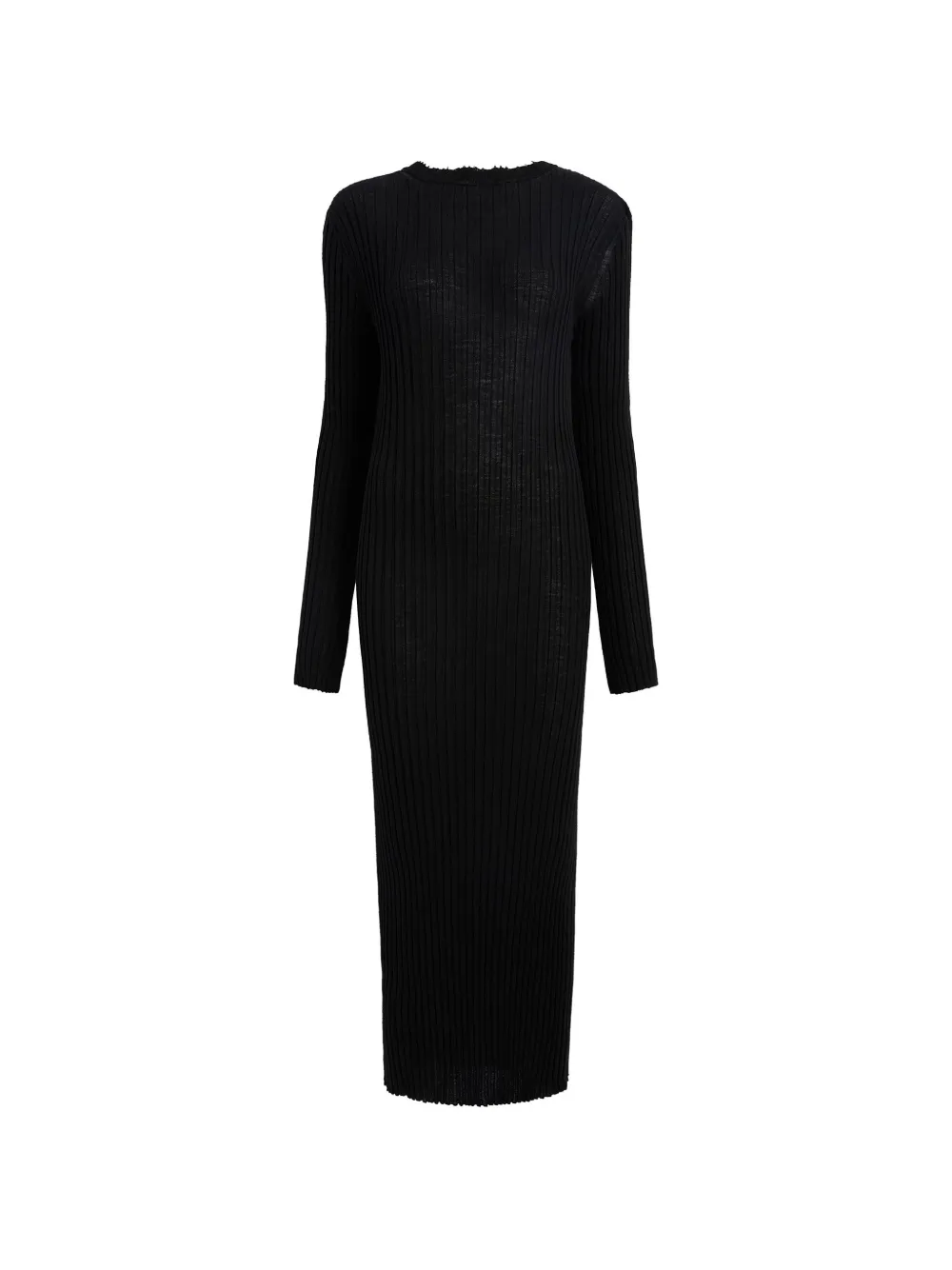 KHAITE ribbed open-back midi dress - Nero