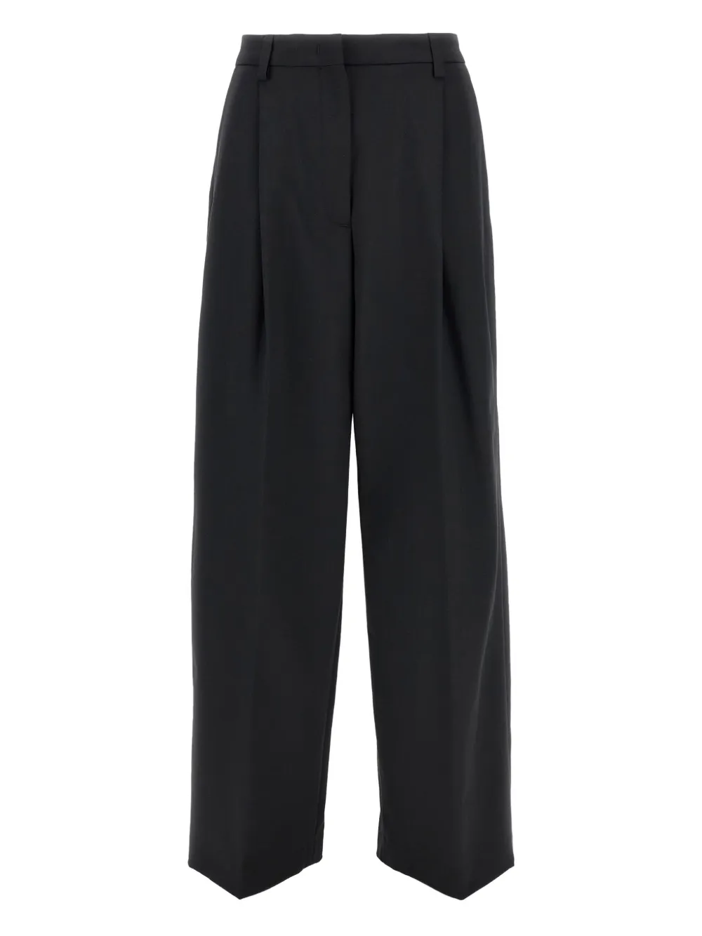 pleated high-waisted trousers