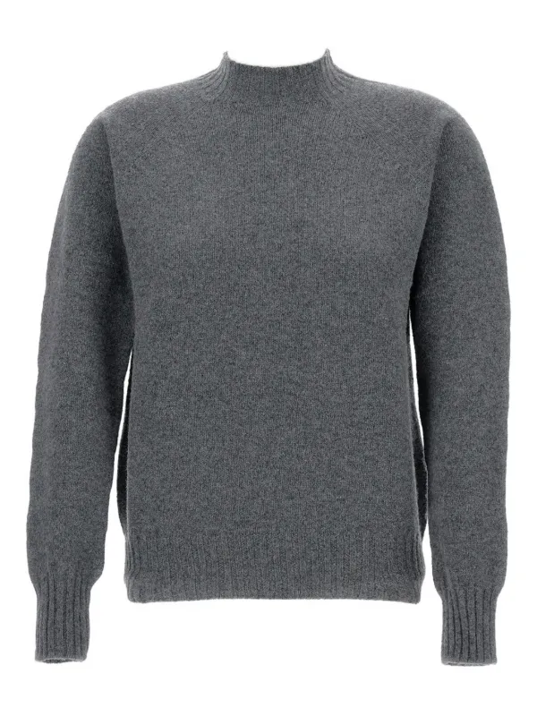 Drumohr Wool Mock-neck Sweater in Grey