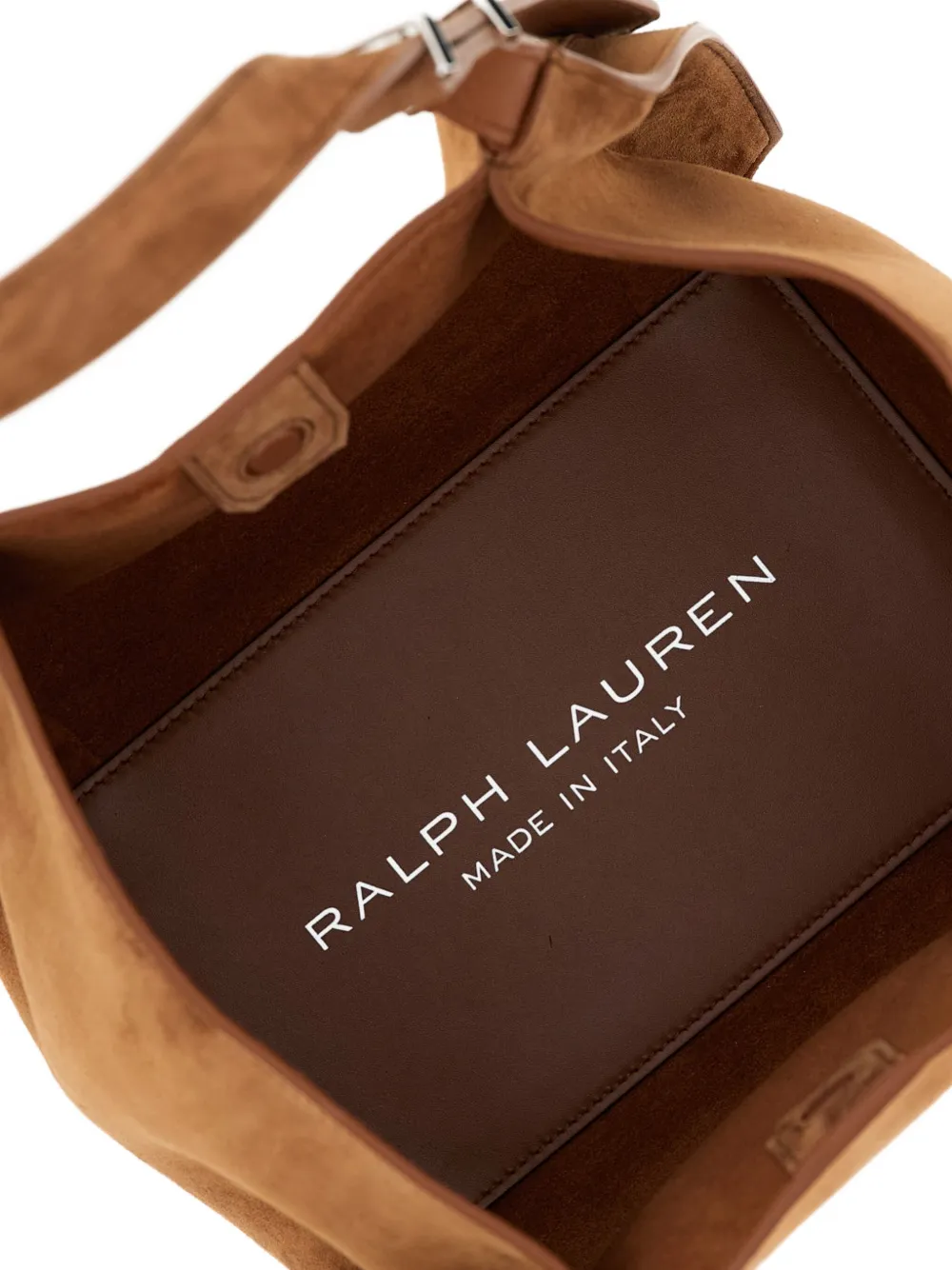 Ralph Lauren Collection Suède shopper met gespsluiting Bruin