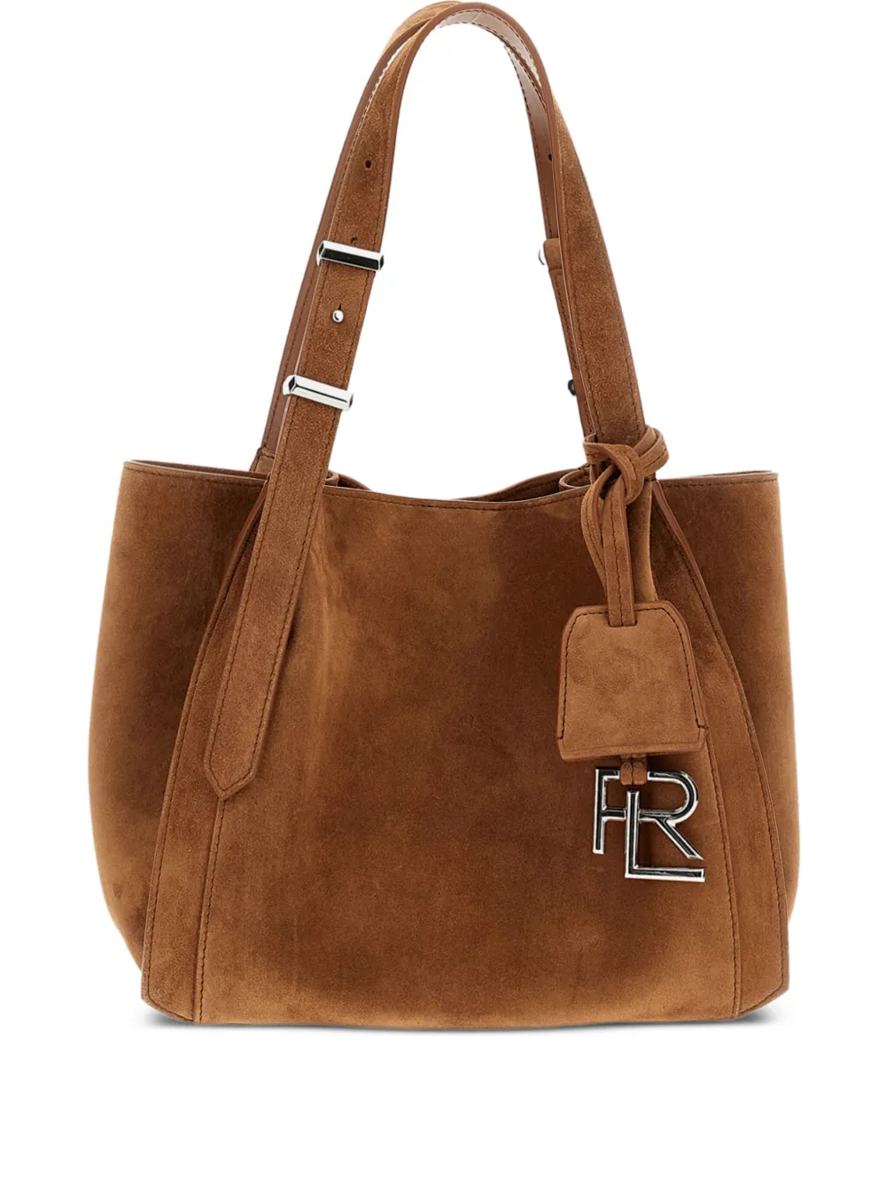 Ralph Lauren Collection Suède shopper met gespsluiting Bruin