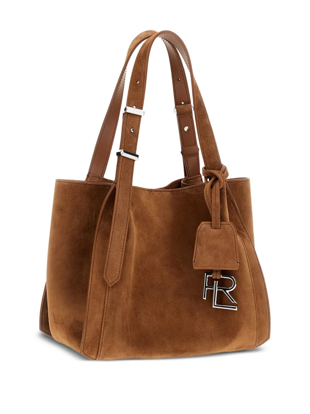 Ralph Lauren Collection Suède shopper met gespsluiting Bruin