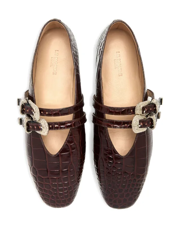 Le Monde Beryl Claudia レザーフラットシューズ | ブラウン | FARFETCH JP