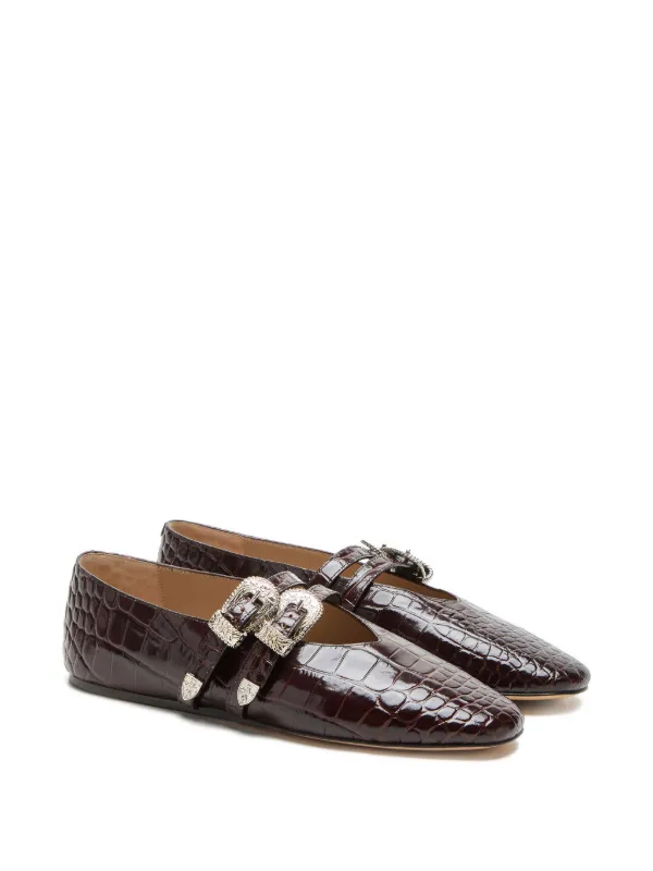 Le Monde Beryl Claudia レザーフラットシューズ | ブラウン | FARFETCH JP