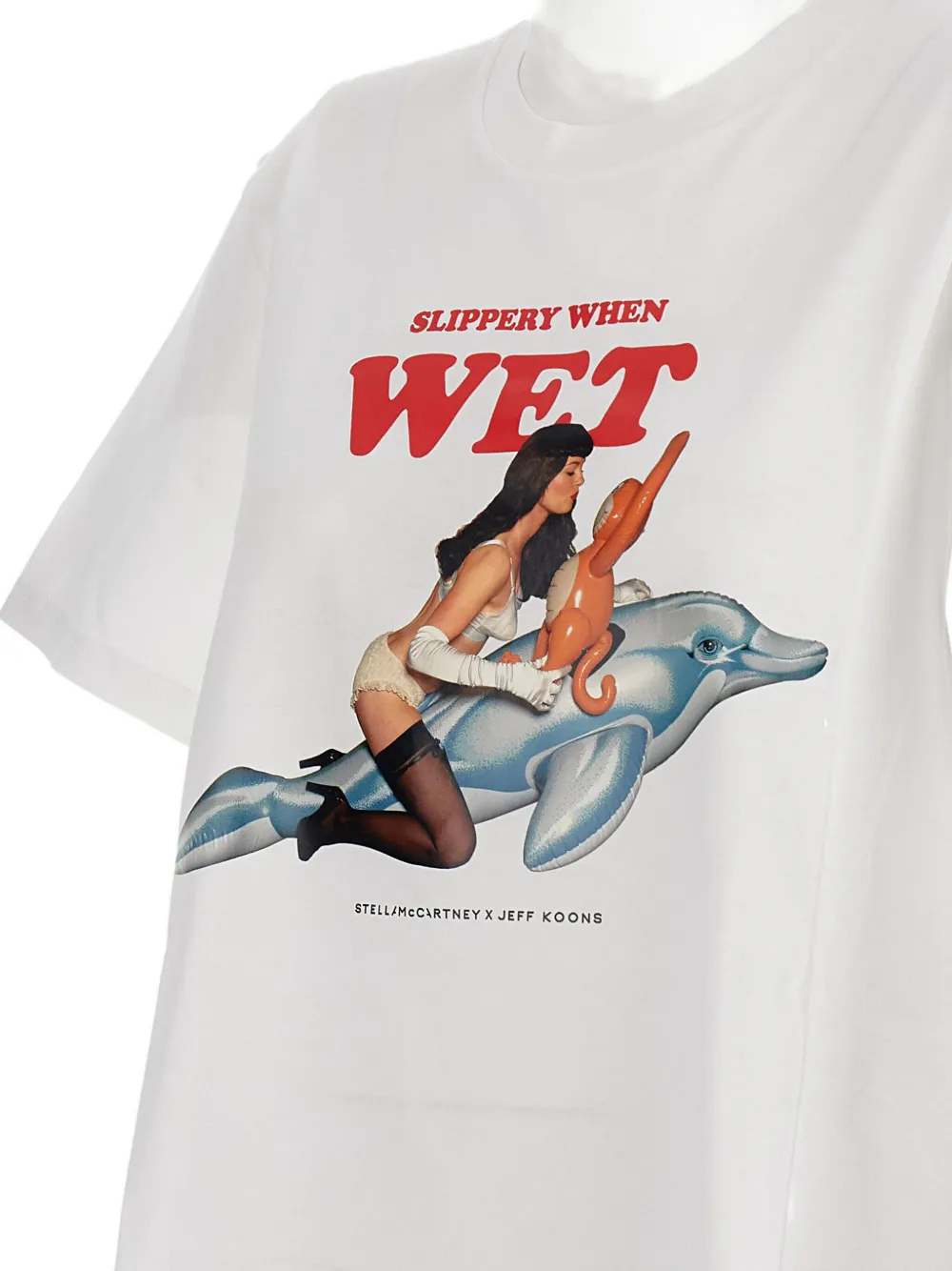 Stella McCartney x Jeff Koons dolphin-print T-shirt Wit