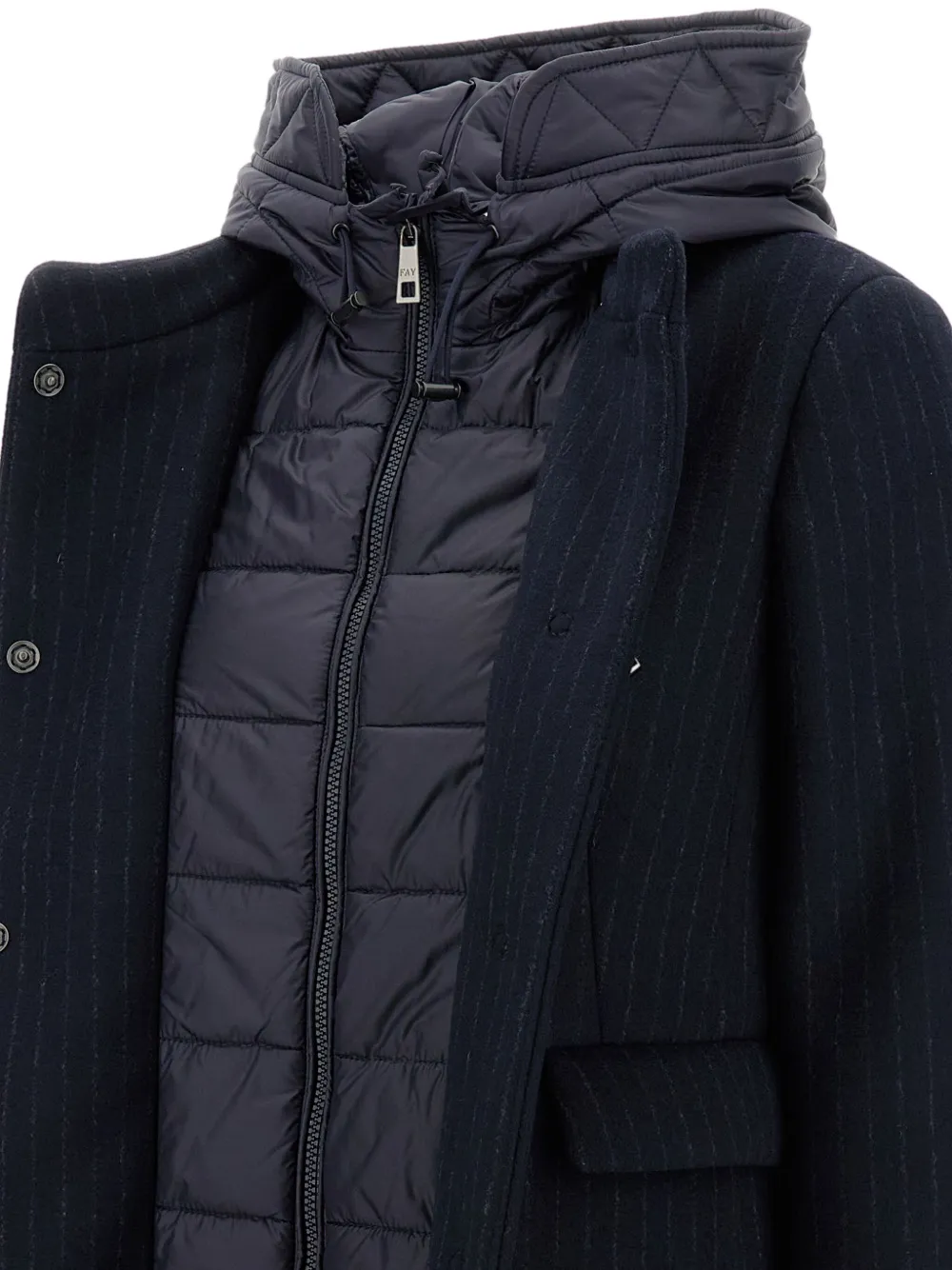 Fay pinstripe toggle coat Blauw