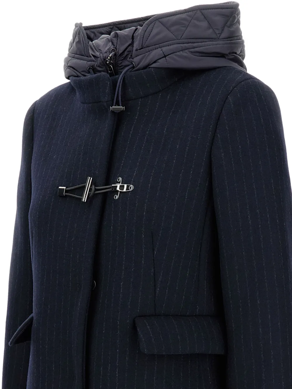 Fay pinstripe toggle coat Blauw