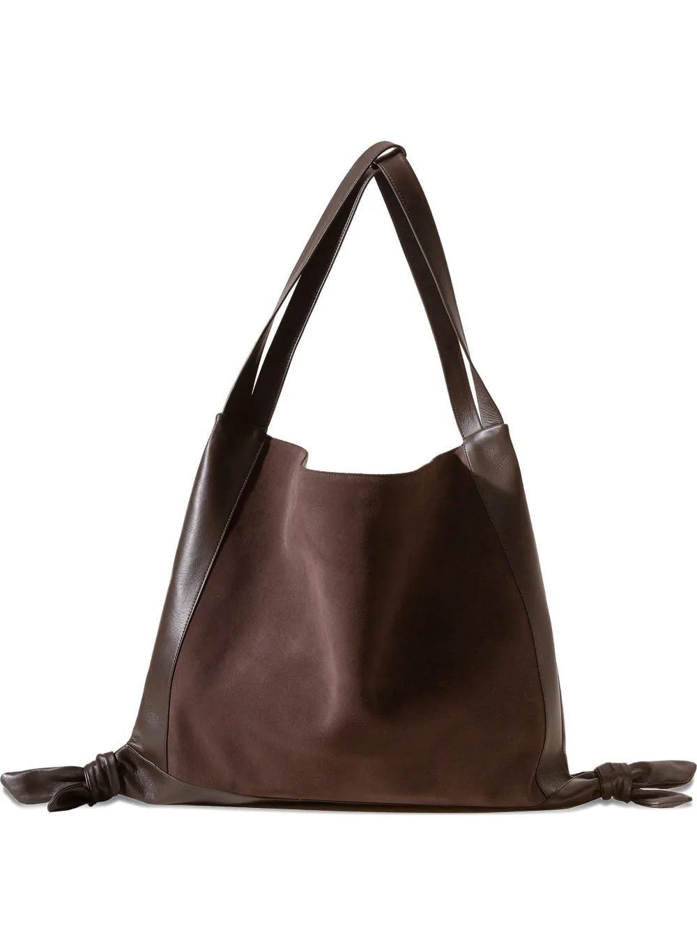 knotted-detail leather shoulder bag