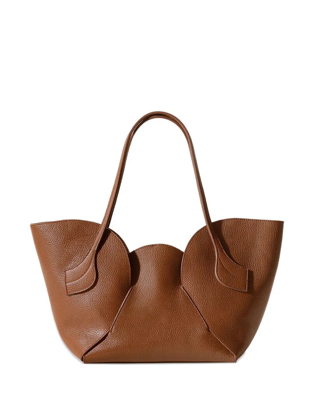 Sepal round-profile calfskin shoulder bag