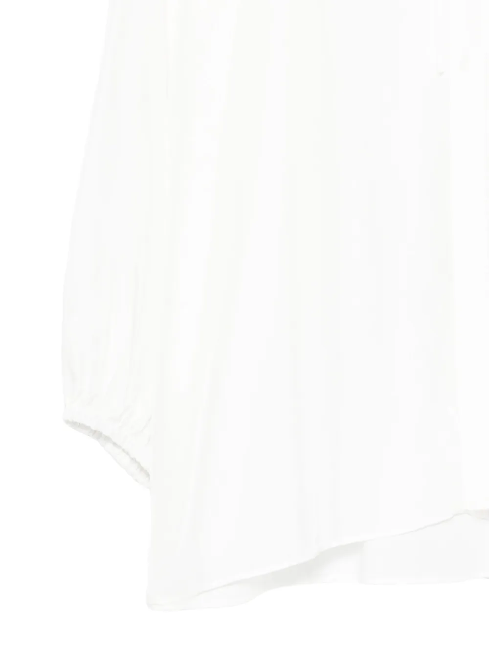 Balloon-Sleeve Tie-Neck Blouse