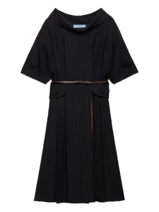 Prada short-sleeve Wool Mini Dress | Black