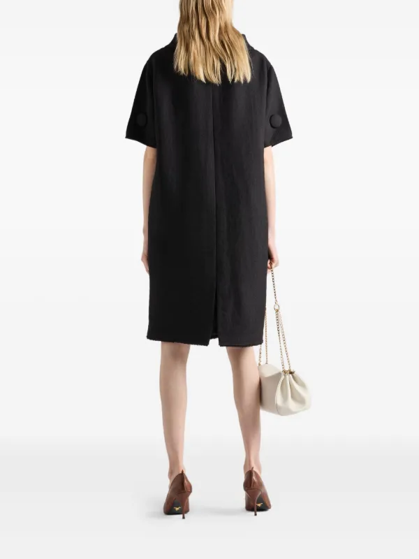 Prada ショートスリーブ ウールミニドレス | ブラック | FARFETCH JP