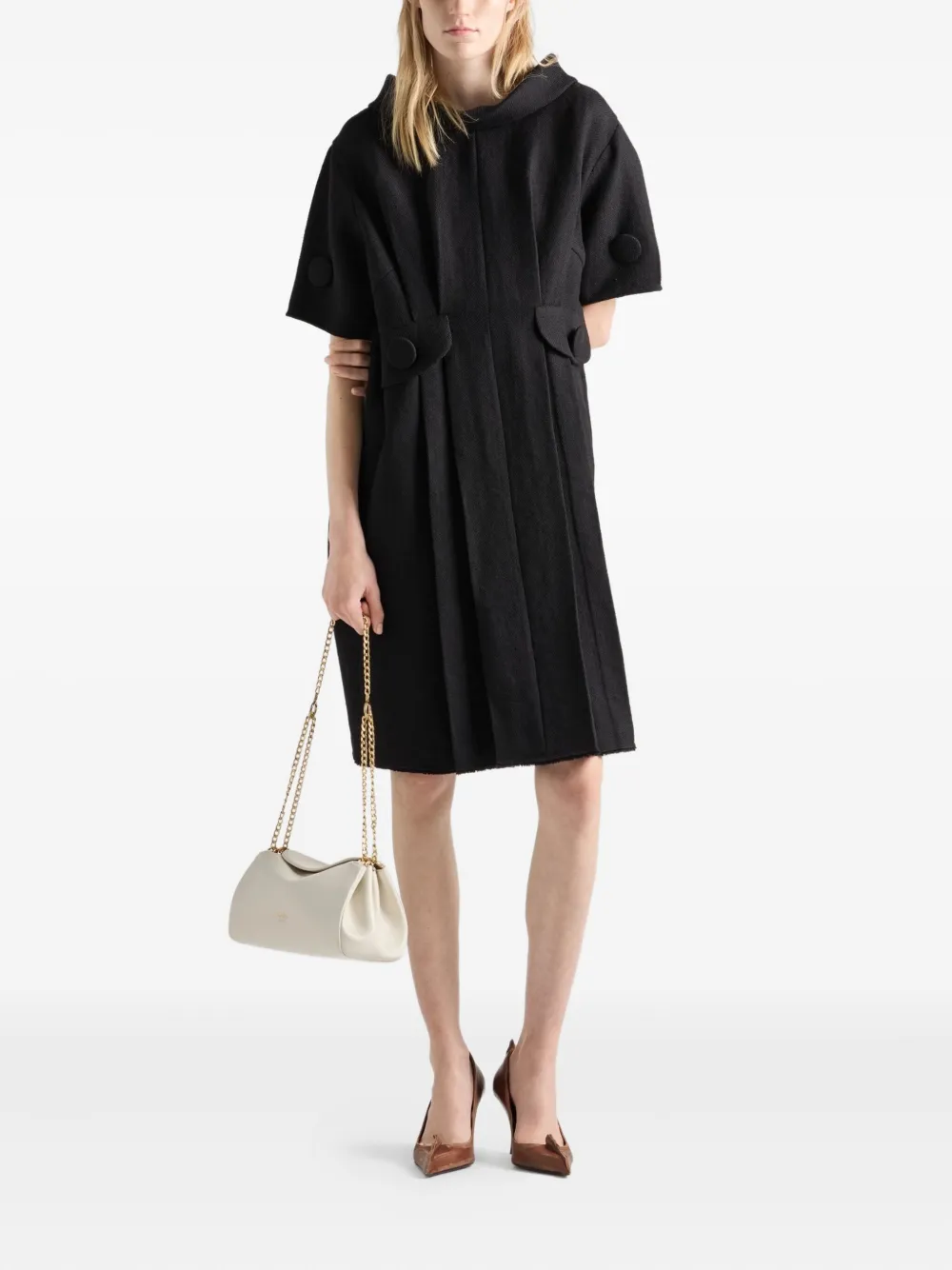 Prada Mini-jurk met korte mouwen Zwart