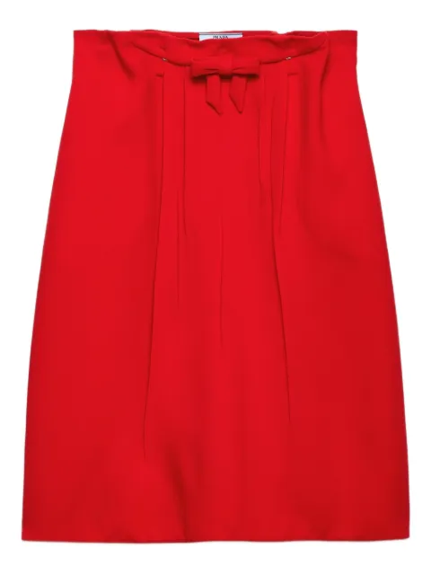 Prada bow-detail pleated midi straight skirt