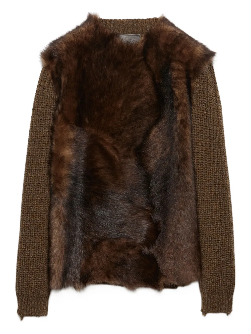 Prada shearling wool sweater - Brown